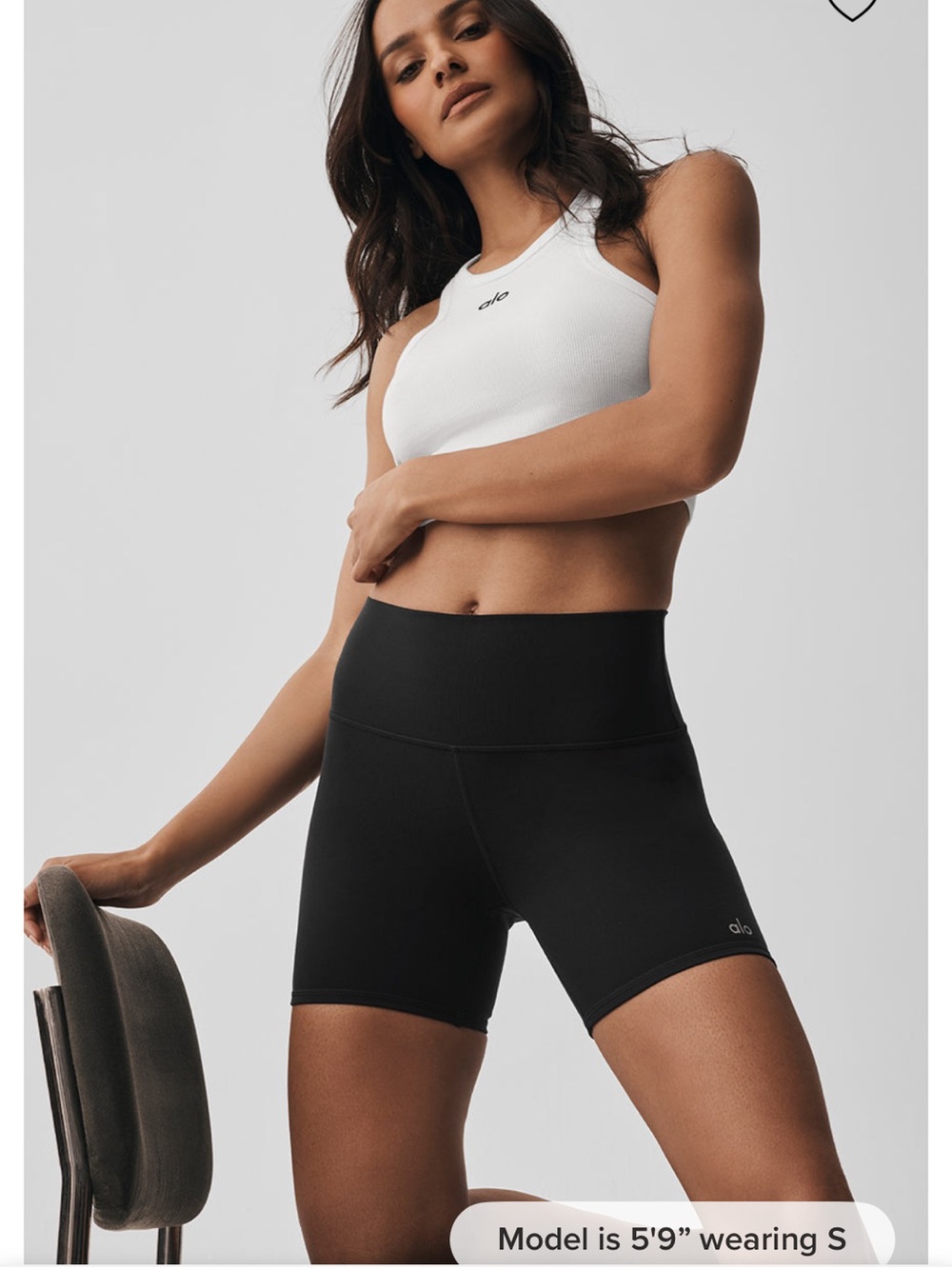 ALO Yoga 5” Airbrush High Waist Biker Shorts -Black